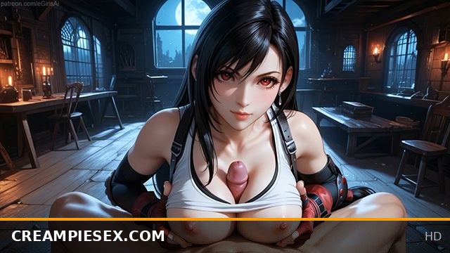 Tifa Gets Multiple Creampies in the Restaurant After Hot Interracial Action